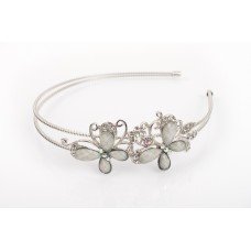 White Crystal Butterfly Head Band