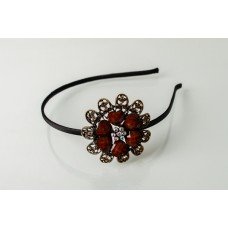 Brown Crystal Flower Head Band