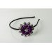 Purple Crystal Flower Head Band