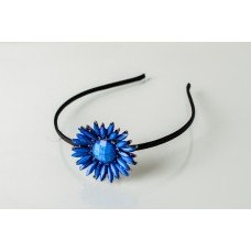 Blue Sunflower Crystal Head Band
