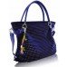 Blue Diamante Tote Shoulder Handbag