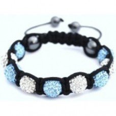 Blue And White Children Shamballa Bracelet