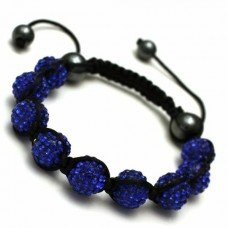 Dark Blue Crystal Shamballa Bracelet
