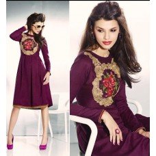 Purple ETHEREAL PASHMINA Winter Wear Indian Design Kurti
