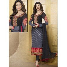 Black SUSHMITA SEN DETAILED EMBROIDERED PARTY WEAR STRAIGHT DESIGNER SUIT