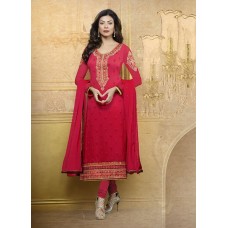 Red SUSHMITA SEN DETAILED EMBROIDERED PARTY WEAR STRAIGHT DESIGNER SUIT