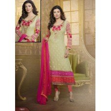 Creme SUSHMITA SEN DETAILED EMBROIDERED PARTY WEAR STRAIGHT DESIGNER SUIT