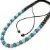 Full Turquoise/Teal & White Crystal Shamballa Necklace