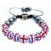 Union Jack Crystal Swarovski Shamballa Bracelet