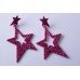 Fuschia Star Design shamballa earrings