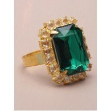 Gilt Acrylic Coloured Stone Ring