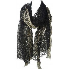 Gorgeous Hollowed Design Ladies Scarf of Leopard Grain Lace