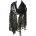 Gorgeous Hollowed Design Ladies Scarf of Leopard Grain Lace