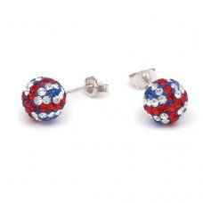 Gorgeous Union Jack Crystal Shamballa Earrings