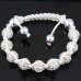 Gorgeous White Silver Crystal Shamballa Bracelet 