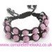 High Quality Pink Double Crystal Shamballa Bracelet