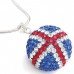 Lovely Union Jack Ball Pendent Necklace