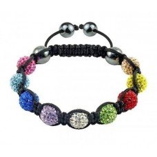 Multi-Coloured Rainbow Shamballa Bracelet