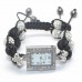 New Black & White Double Row Crystal Shamballa Watch