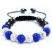 New Blue & White Crystal Shamballa Bracelet