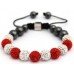 New Fuschia and White crystal Shamballa Bracelet