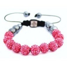 New Pink Crystal Shamballa Bracelet