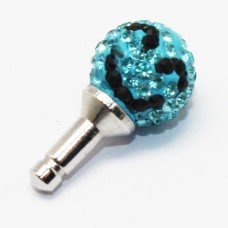 New Teal Blue Crystal Shamballa Studded Phone Plug