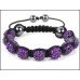 Purple Crystal Shamballla Bracelet