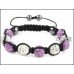 Purple and White Crystal Shamballa Bracelet