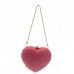 Rose Medium Sized Heart Shape Hard Case With Dimonte and Long Chain(Also Available In Silver)