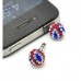 Shamballa for your phone!!! sparkly Union Jack Crystal Shamballa ball.Phone  earphone jack dust cover 12mm ball!!!! 