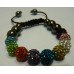 Stunning New Multi-Coloured Crystal Shamballa Bracelet