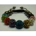 Stunning New Multi-Coloured Crystal Shamballa Bracelet