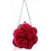 Stunning Pink Crystal Frame Rose Satin Clutch/Evening Bag