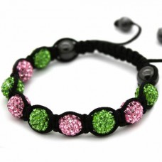 Threaded Tropical Crystal Shamballa Bracelet