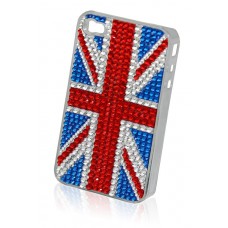 Union Jack Diamante Mobile Phone Case For iphone 4-4S 
