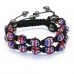Union Jack Double Crystal Shamballa Bracelet