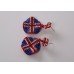 Gorgeous Union Jack Flat Dangeling Design Shamballa Earrings