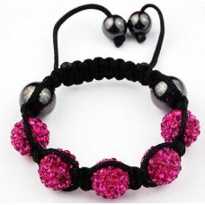 Dark Pink Children Shamballa Bracelet
