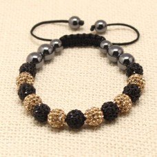 Black And Gold Unisex Crystal Bracelet
