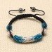 Turquoise and Silver Two Tone Tube Crystal Shamballa Bracelet