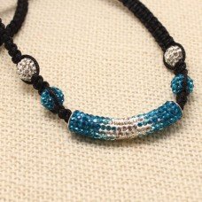 Two Tone Turquiose Crystal Tube Shamballa Necklace (New 2012  Aug Arrival)