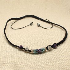 Two Tone Purple Crystal Tube Shamballa Necklace (New 2012 Aug Arrival)