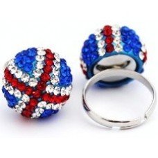 WORLD CUP UK Union Jack Crystal Ring