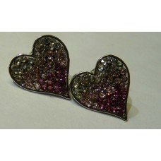  Gorgeous New Two tone heart shaped Crystal Swarovski Earrings