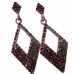 Gorgeous New Dangling Diamond Shape Shamballa Earrings In black and pink