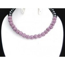 Light Purple Full Real Crystal Shamballa Necklace