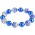 Two Tone Blue Crystal Shamballa Bracelet