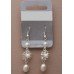 Lovely Pearl And Silver Crystal Drop Earrings