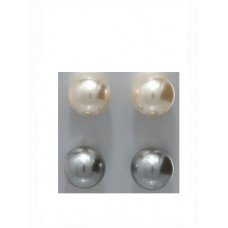 Two Pairs Of Pearl 14mm Stud Earrings  